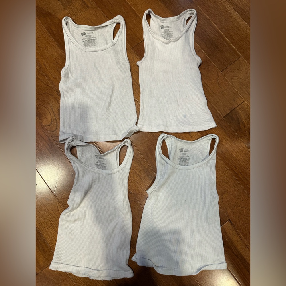 Hanes Kids White Tank Tops